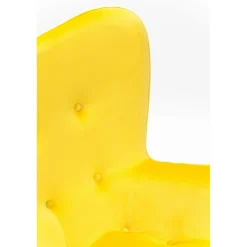 KARE Design Fauteuil Black Vicky Velours Jaune