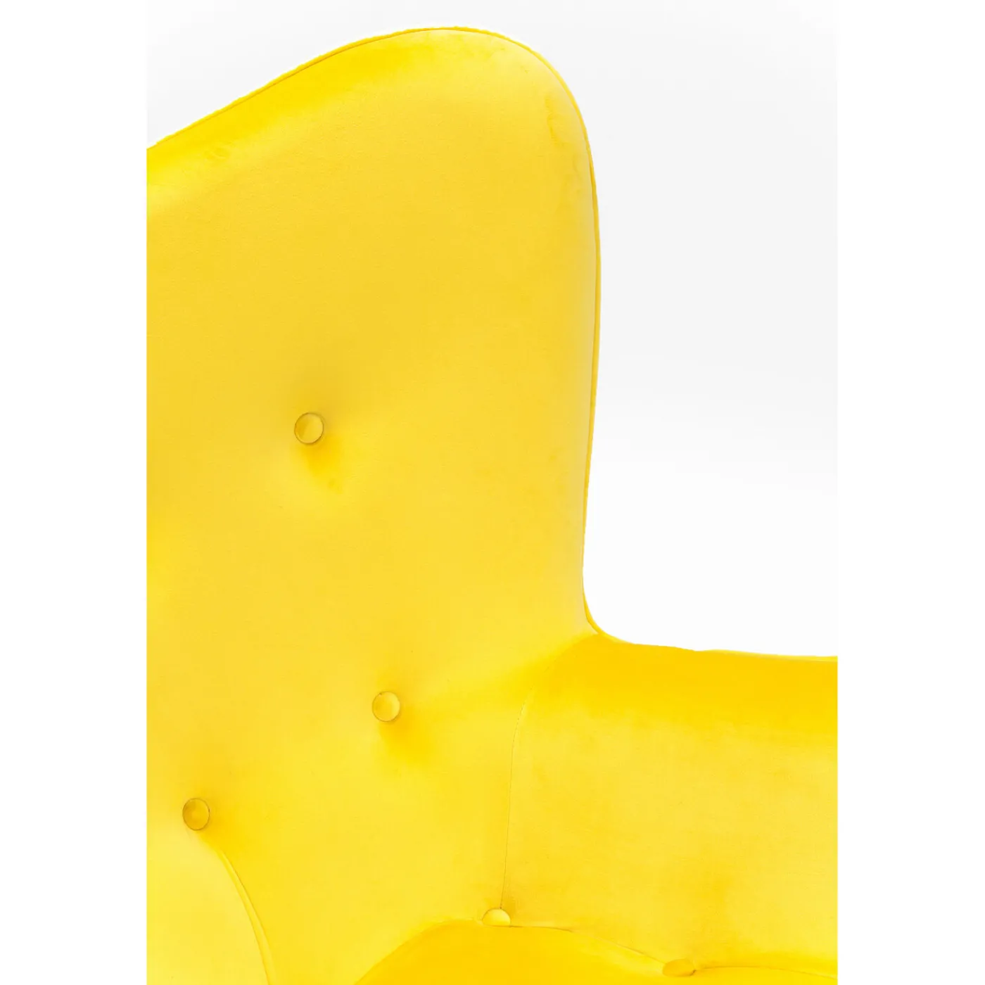 KARE Design Fauteuil Black Vicky Velours Jaune