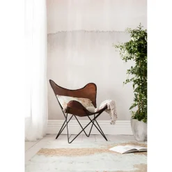 KARE Design Fauteuil Butterfly Marron Eco.