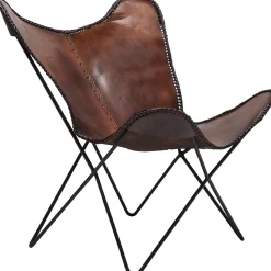 KARE Design Fauteuil Butterfly Marron Eco.
