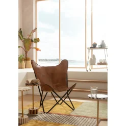 KARE Design Fauteuil California Cuir Marron