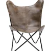 KARE Design Fauteuil California Cuir Marron Fonce