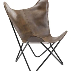 KARE Design Fauteuil California Cuir Marron Fonce