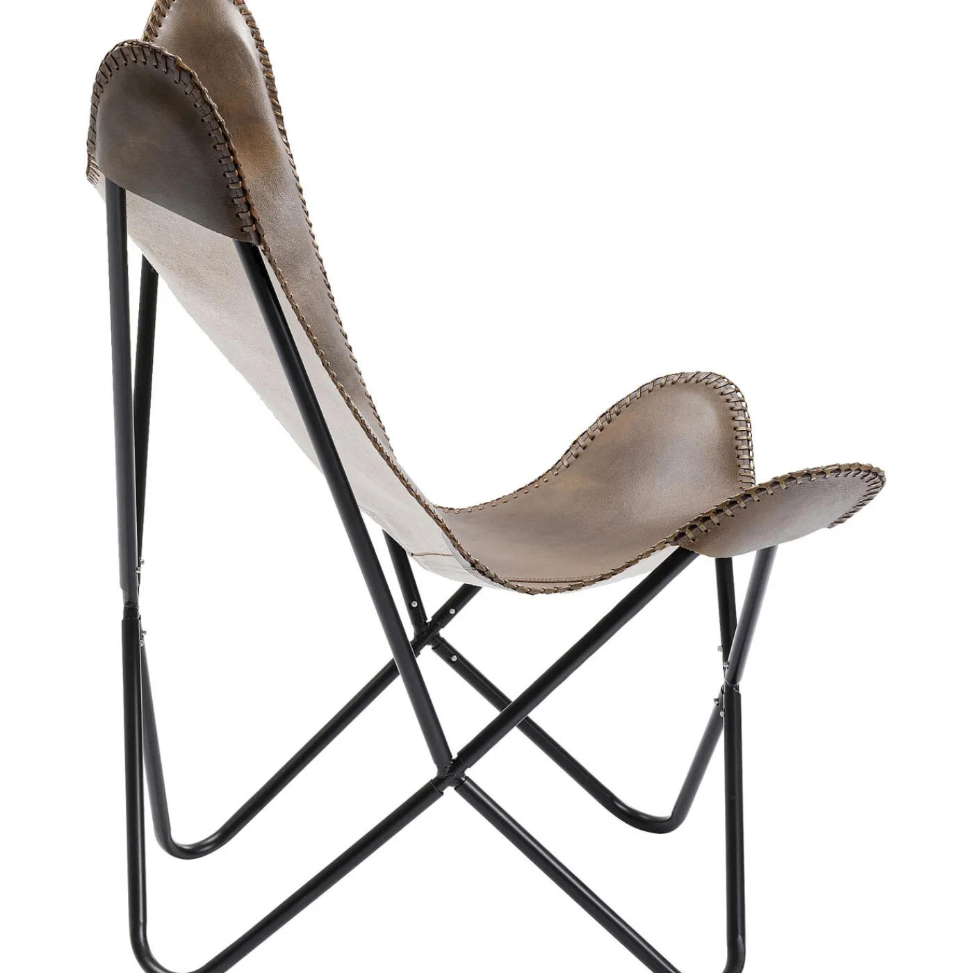 KARE Design Fauteuil California Cuir Marron Fonce