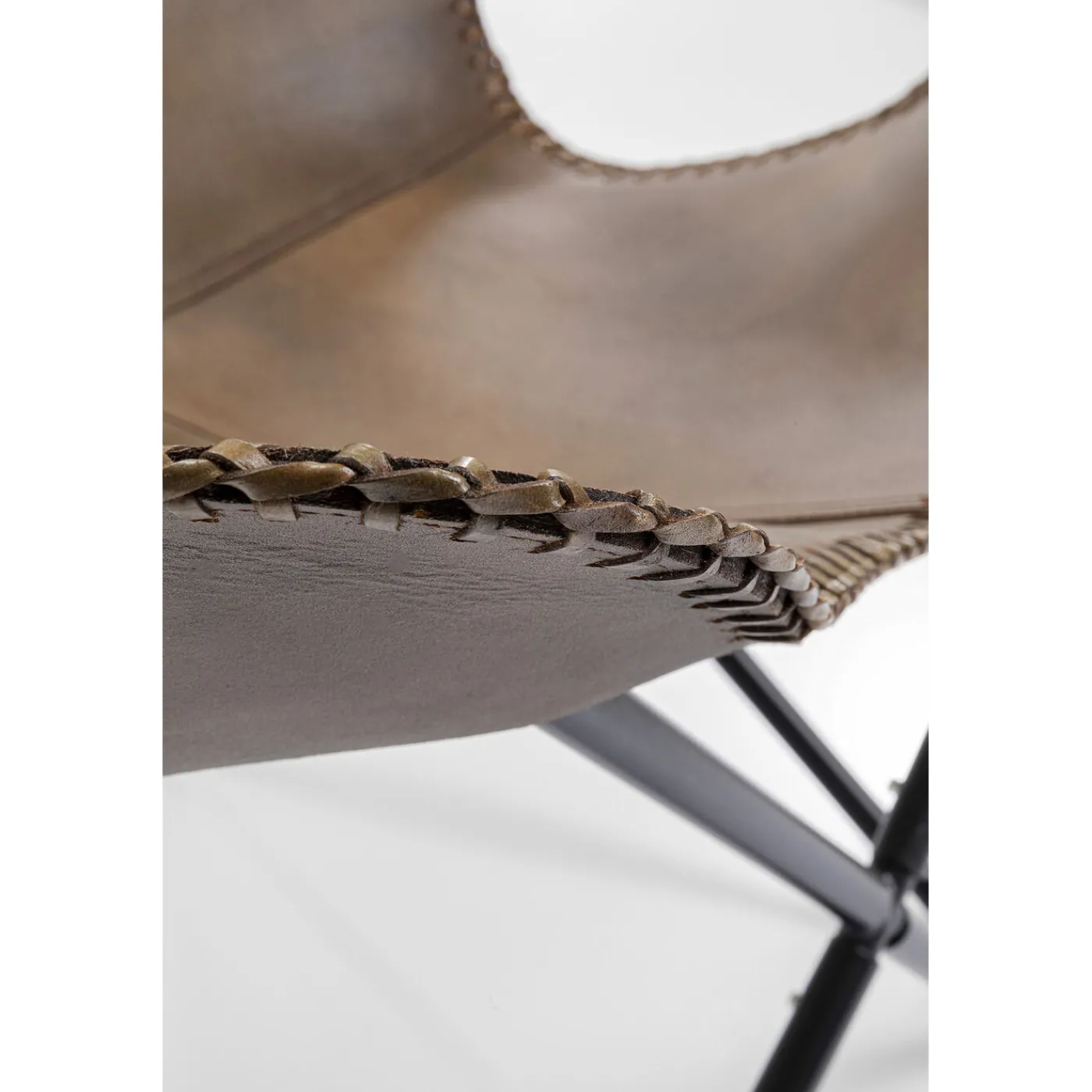 KARE Design Fauteuil California Cuir Marron Fonce