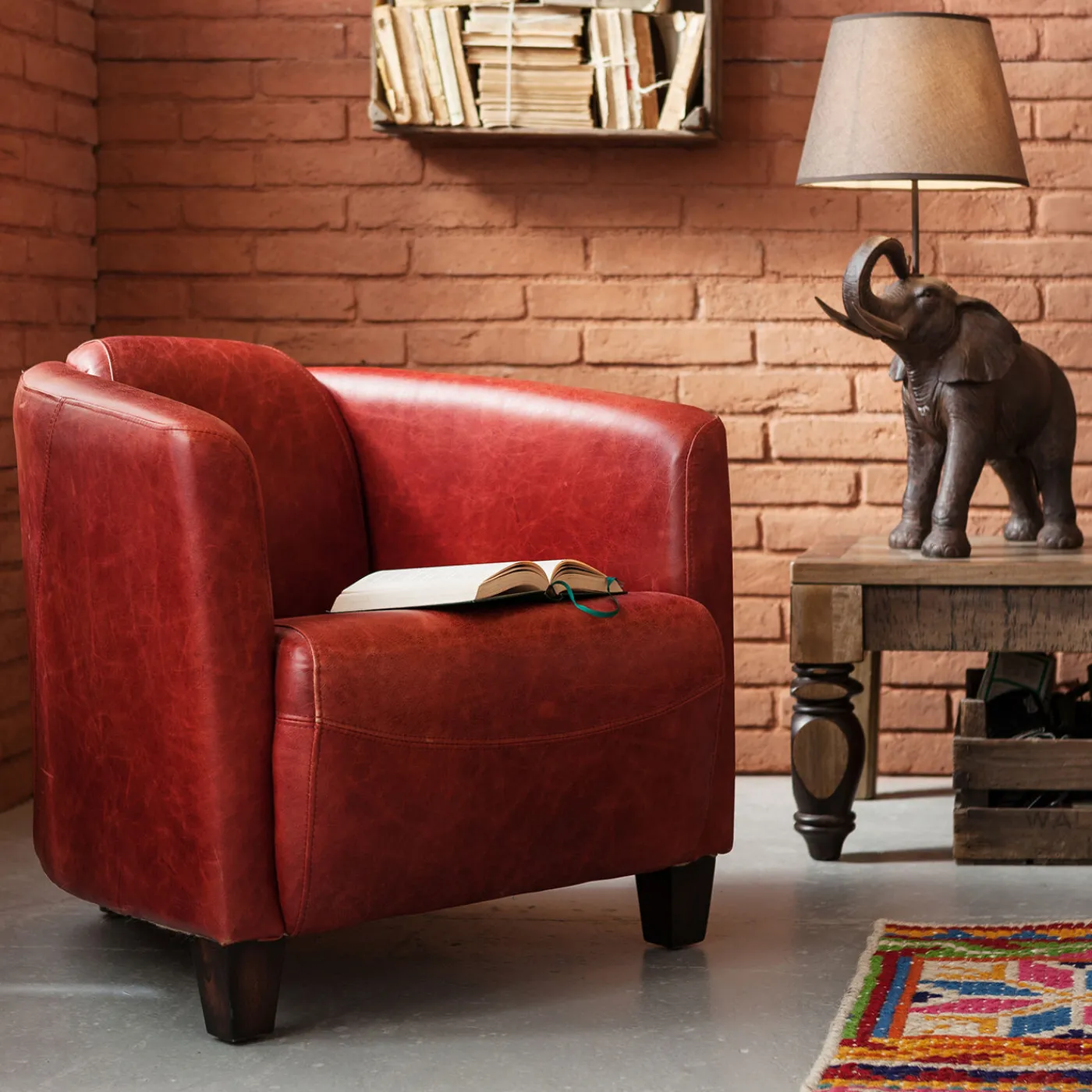 KARE Design Fauteuil Cigar Lounge Rouge