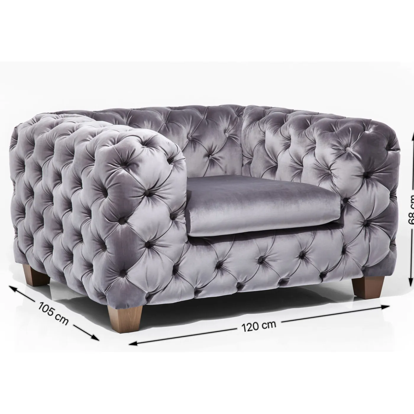 KARE Design Fauteuil Desire Gris Argente