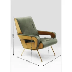 KARE Design Fauteuil Luna Haut Dossier Vert