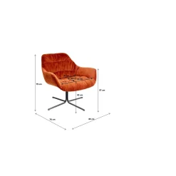 KARE Design Fauteuil Pivotant Bristol Rouge Rouille