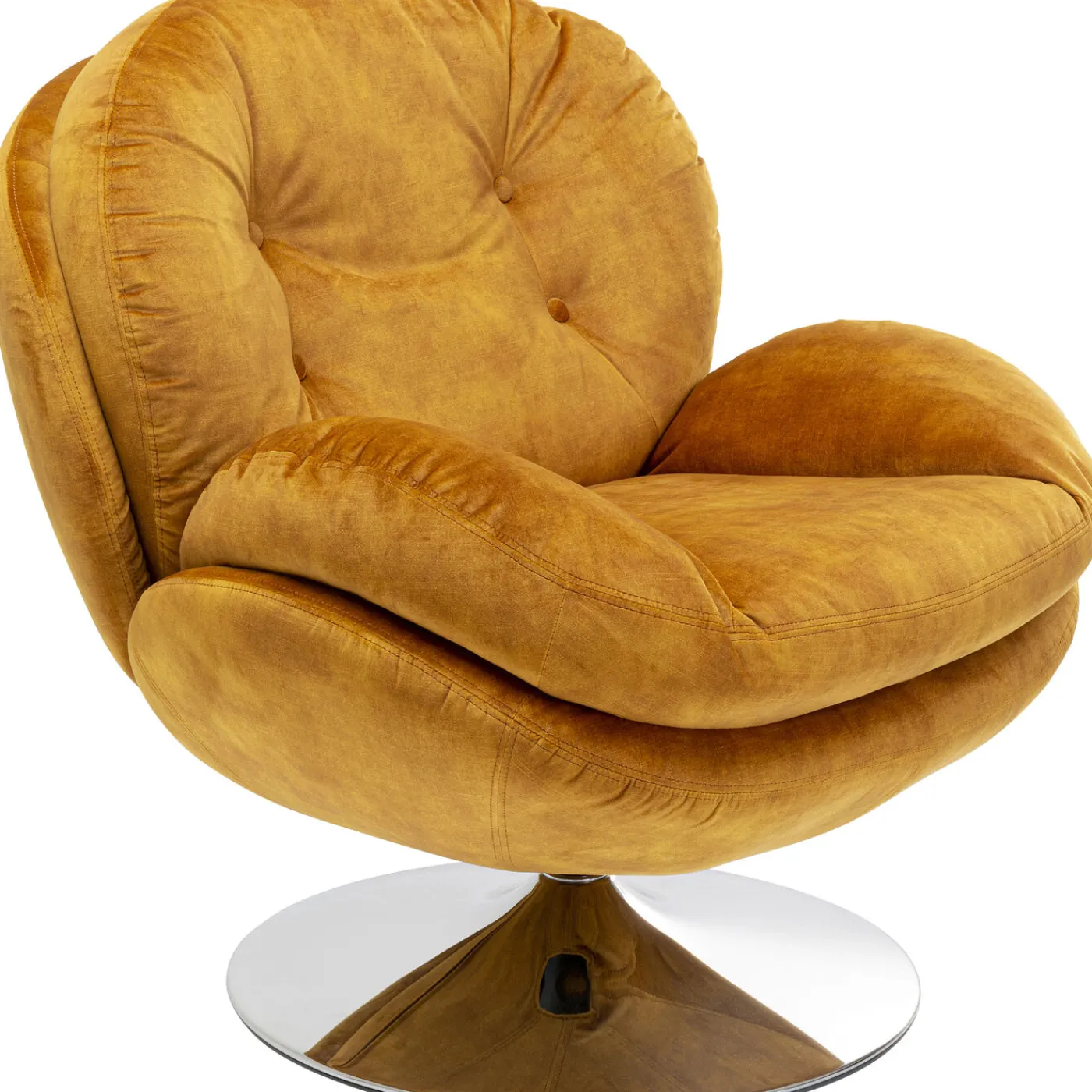 KARE Design Fauteuil Pivotant Cosy Ambre