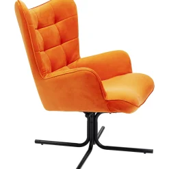 KARE Design Fauteuil Pivotant Oscar Velours Orange