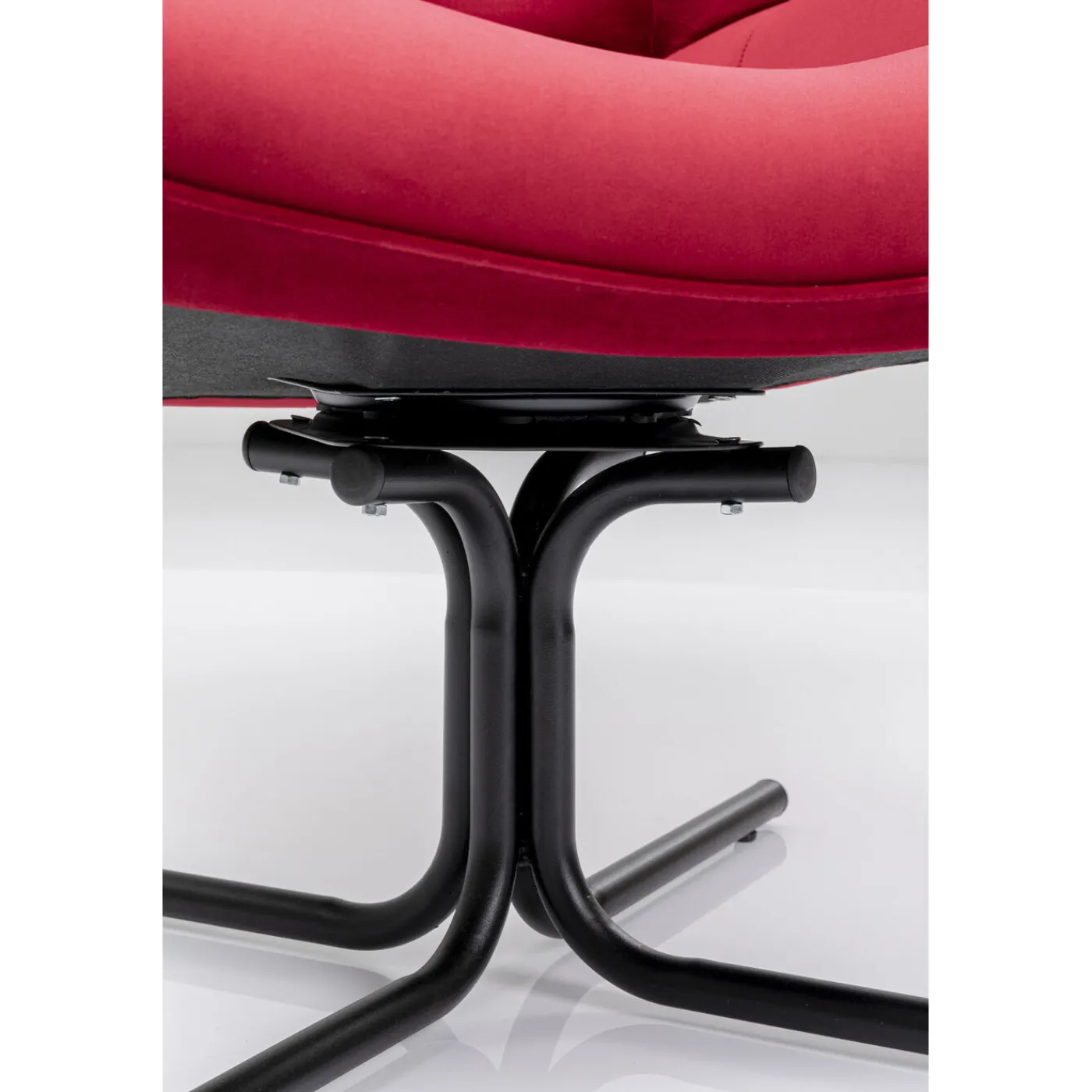 KARE Design Fauteuil Pivotant Oscar Velours Rouge