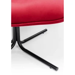KARE Design Fauteuil Pivotant Oscar Velours Rouge