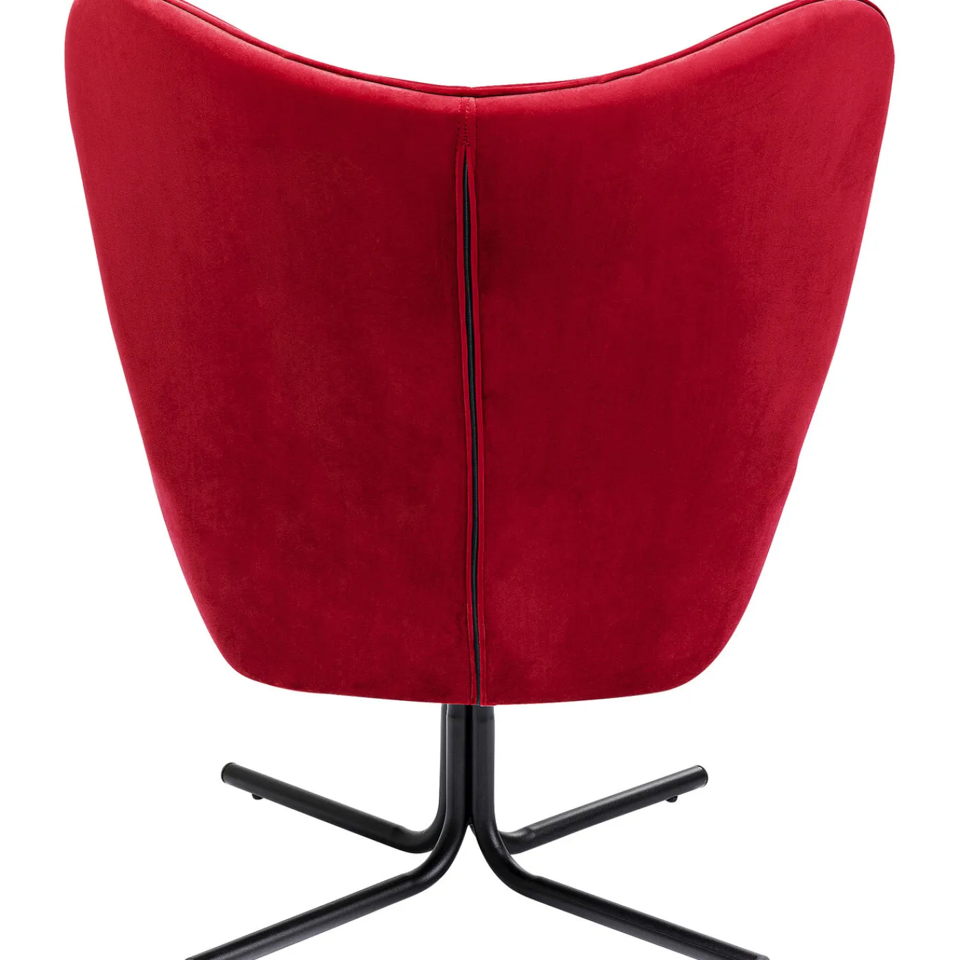 KARE Design Fauteuil Pivotant Oscar Velours Rouge