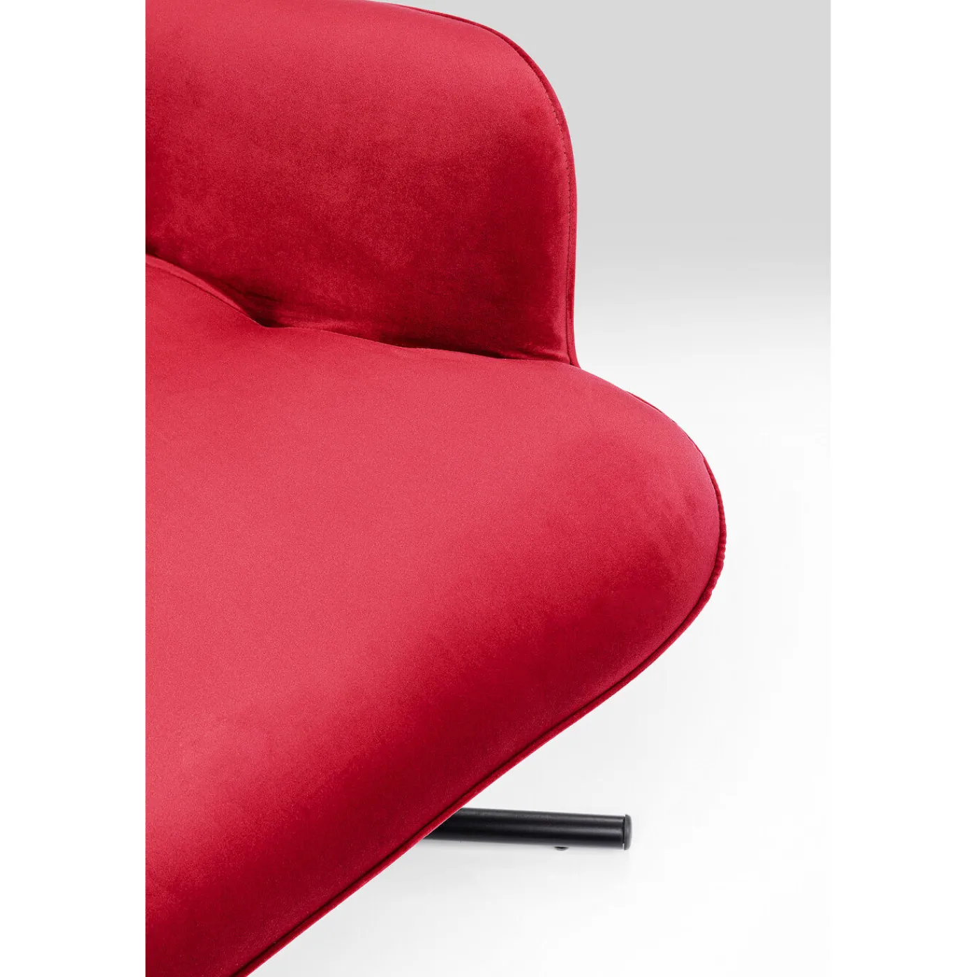 KARE Design Fauteuil Pivotant Oscar Velours Rouge