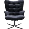 KARE Design Fauteuil Pivotant Oscar Velours Noir