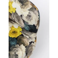 KARE Design Fauteuil Pivotant Peony Flower Jaune