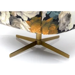 KARE Design Fauteuil Pivotant Peony Flower Jaune