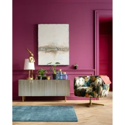 KARE Design Fauteuil Pivotant Peony Flower Jaune