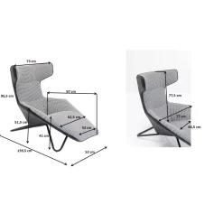 KARE Design Fauteuil Relax Granada Noir-Blanc