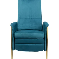 KARE Design Fauteuil Relax Lazy Velours Bleu