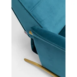 KARE Design Fauteuil Relax Lazy Velours Bleu