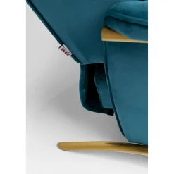 KARE Design Fauteuil Relax Lazy Velours Bleu