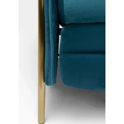 KARE Design Fauteuil Relax Lazy Velours Bleu