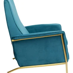 KARE Design Fauteuil Relax Lazy Velours Bleu