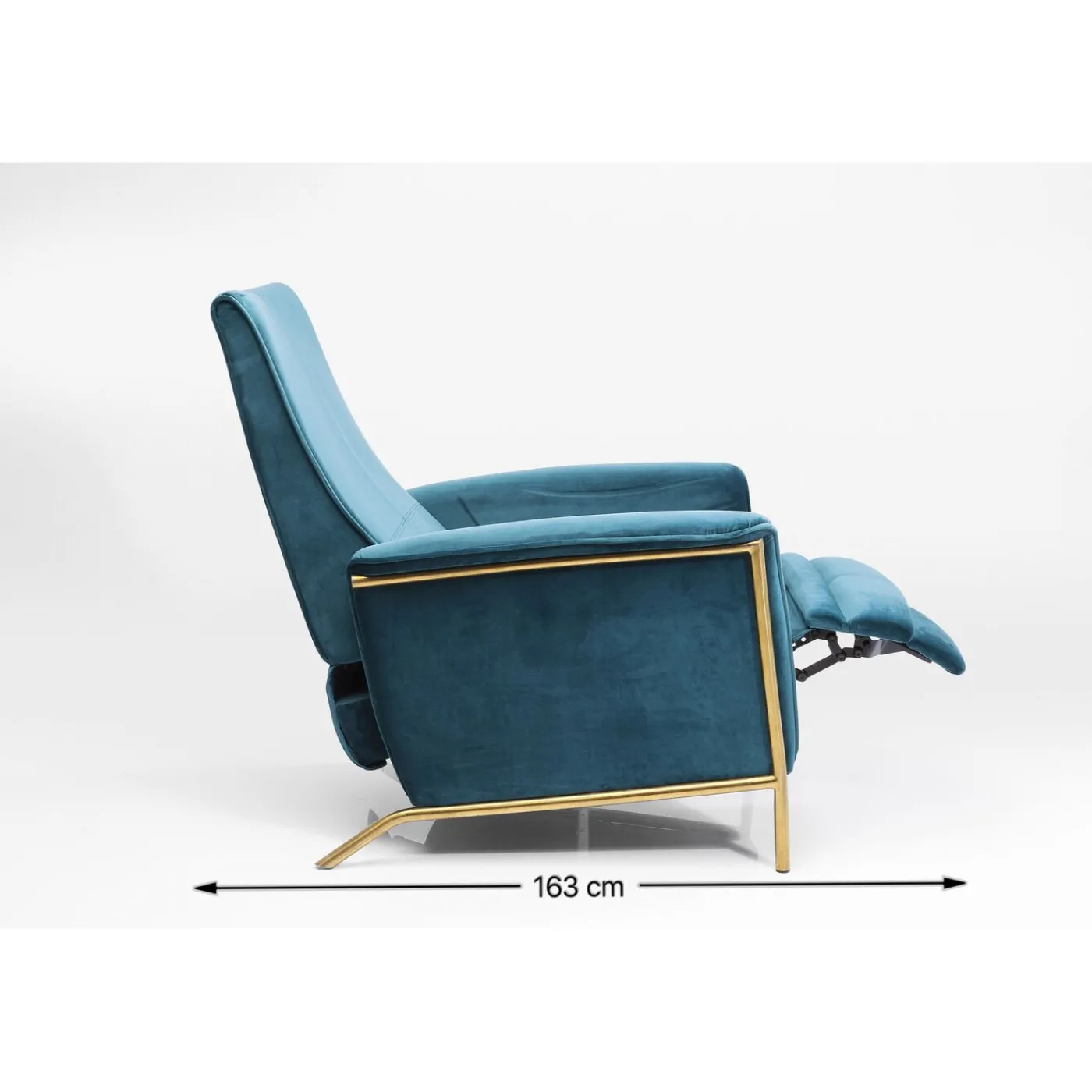 KARE Design Fauteuil Relax Lazy Velours Bleu