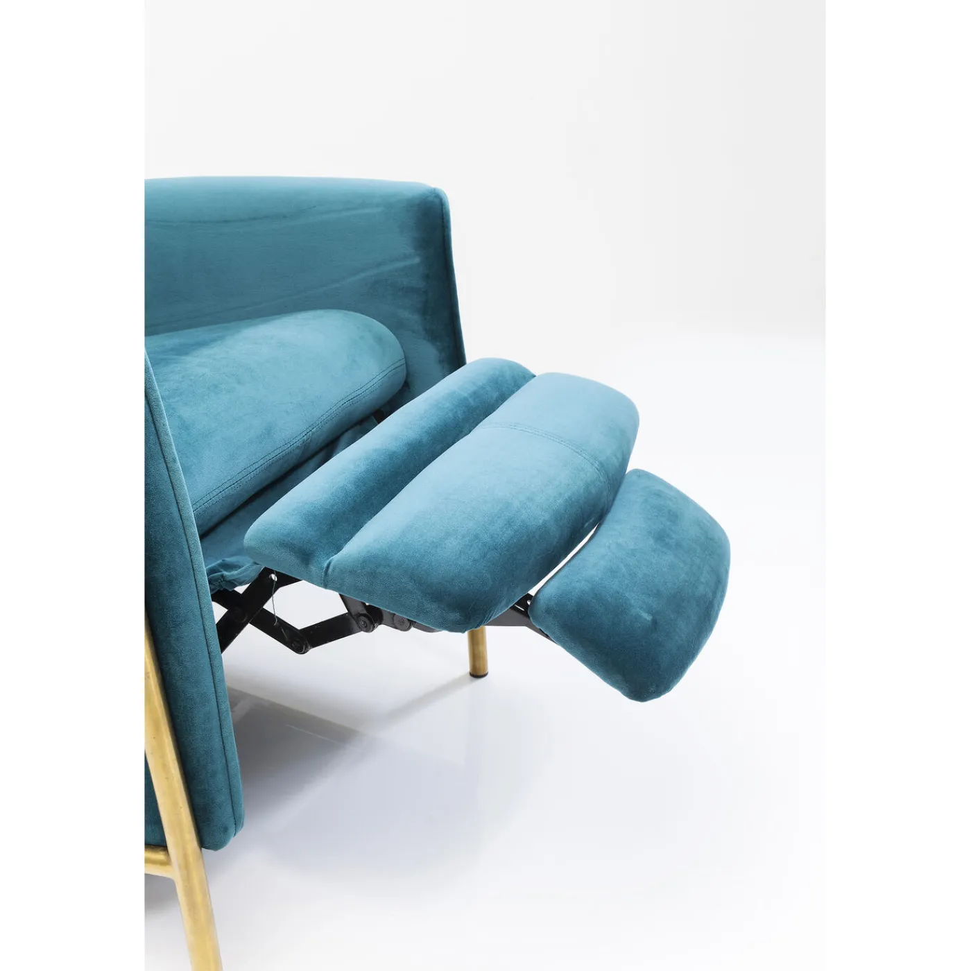 KARE Design Fauteuil Relax Lazy Velours Bleu