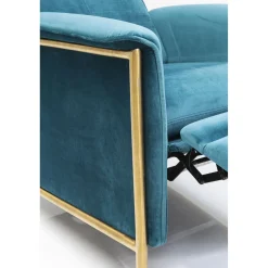 KARE Design Fauteuil Relax Lazy Velours Bleu