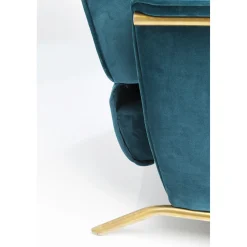 KARE Design Fauteuil Relax Lazy Velours Bleu