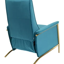 KARE Design Fauteuil Relax Lazy Velours Bleu