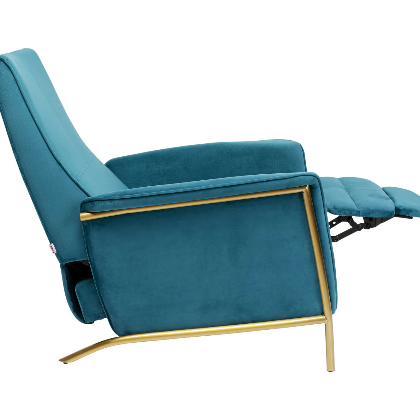 KARE Design Fauteuil Relax Lazy Velours Bleu