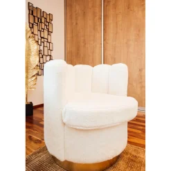 KARE Design Fauteuil Silhouette Fur Blanc