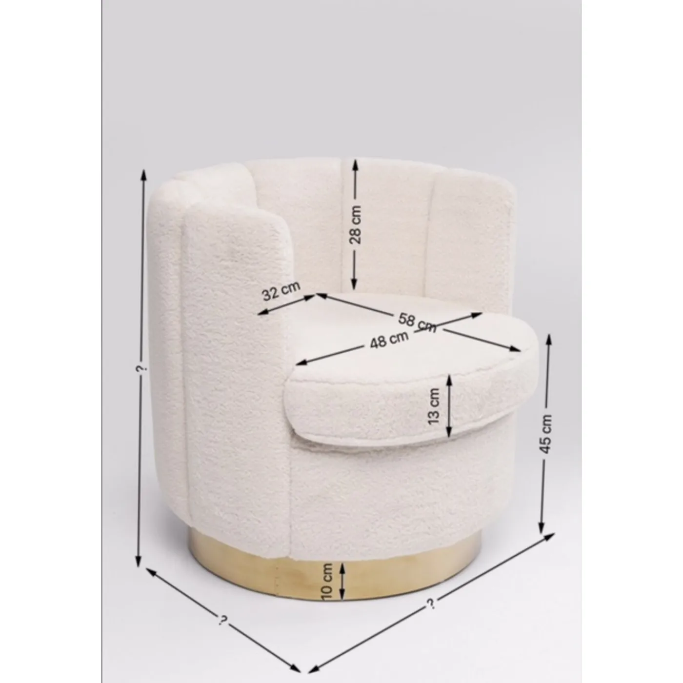 KARE Design Fauteuil Silhouette Fur Blanc