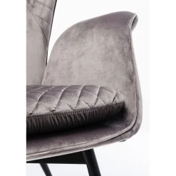 KARE Design Fauteuil Tudor Velvet Gris-Argente