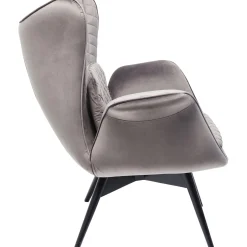 KARE Design Fauteuil Tudor Velvet Gris-Argente