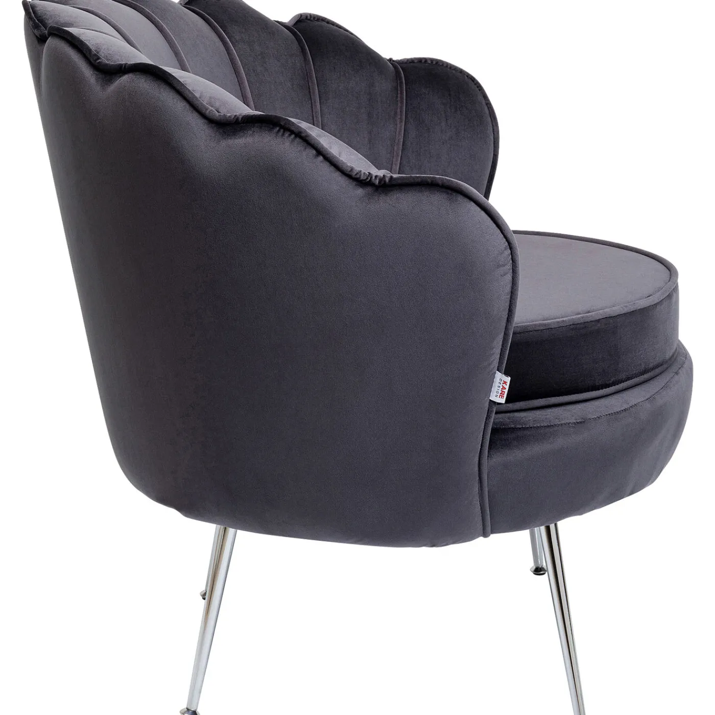KARE Design Fauteuil Water Lily Chrome Gris