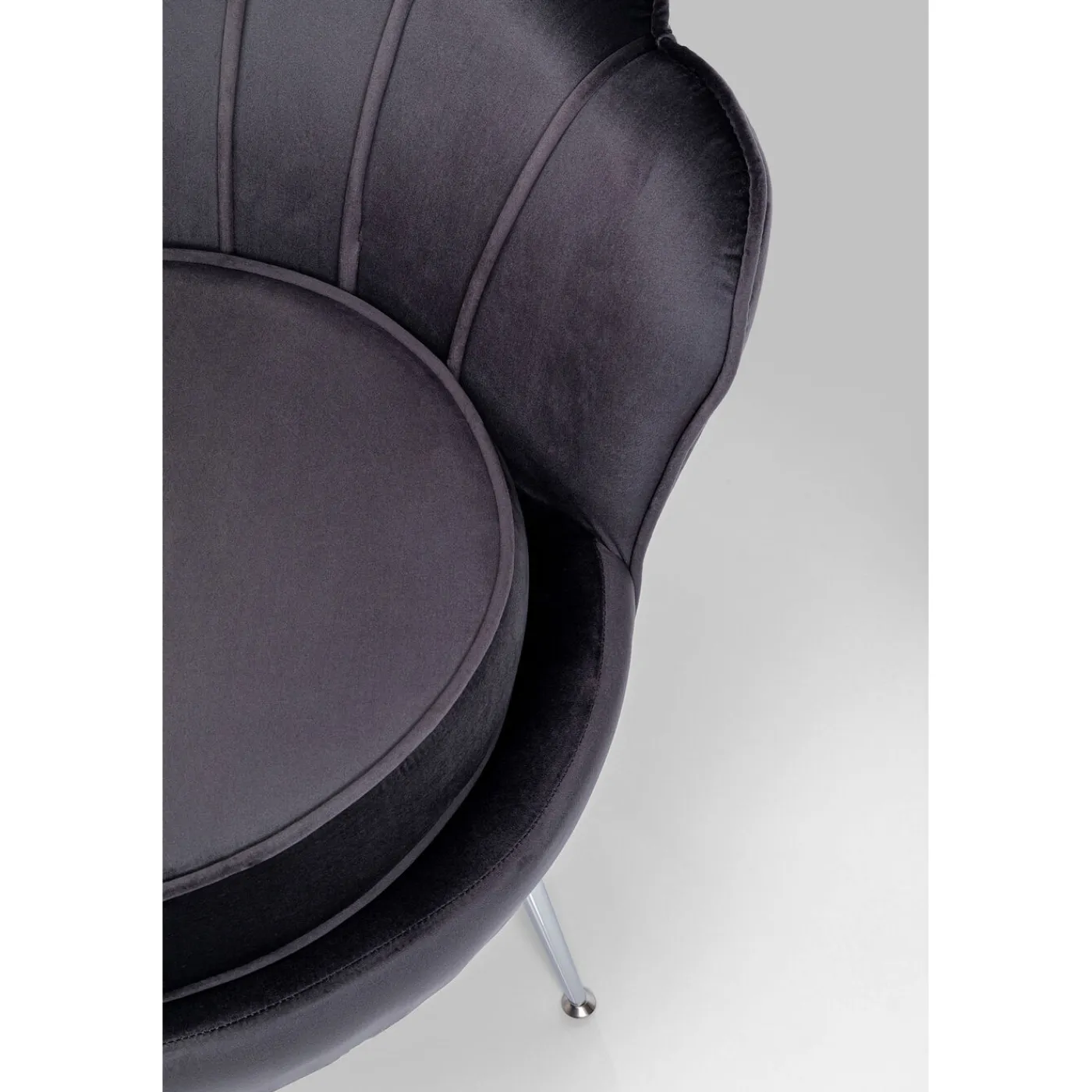 KARE Design Fauteuil Water Lily Chrome Gris