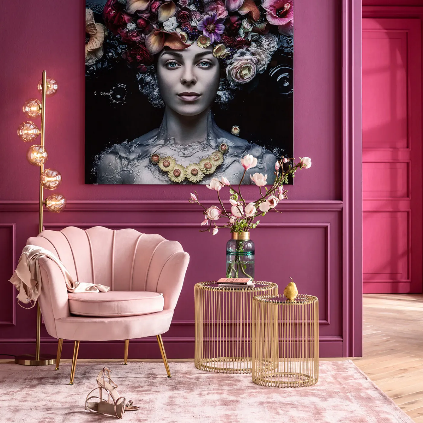 KARE Design Fauteuil Water Lily Gold Rose