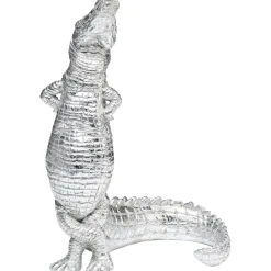 KARE Design Figurine Déco Alligator Argente 39Cm