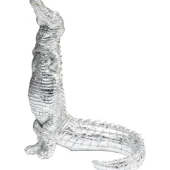 KARE Design Figurine Déco Alligator Argente 39Cm