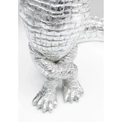 KARE Design Figurine Déco Alligator Argente 39Cm