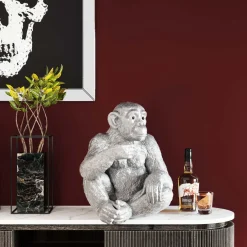 KARE Design Figurine Décorative Baby Ape Argente 53Cm