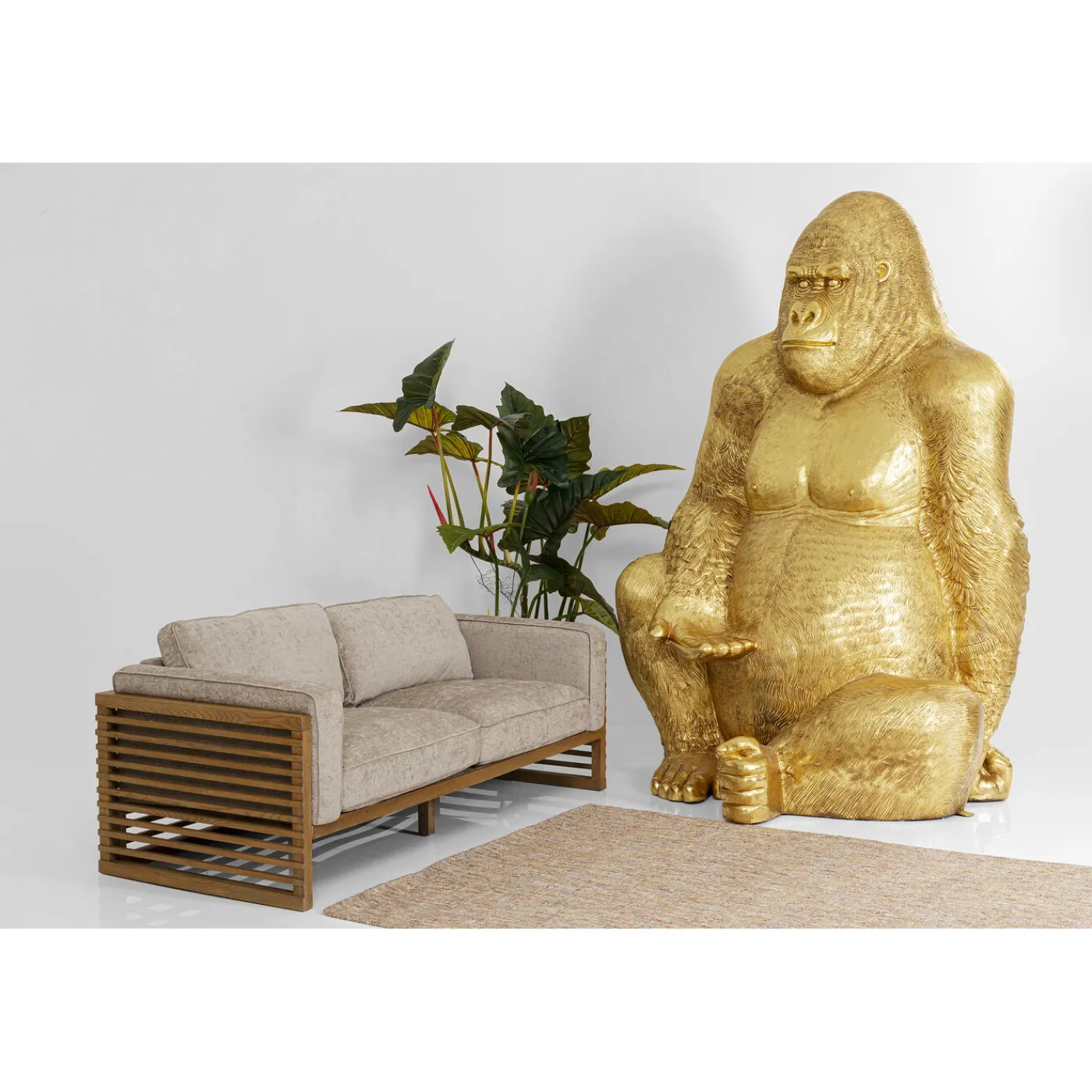 KARE Design Figurine Décorative Gorilla Dore Xxl 249