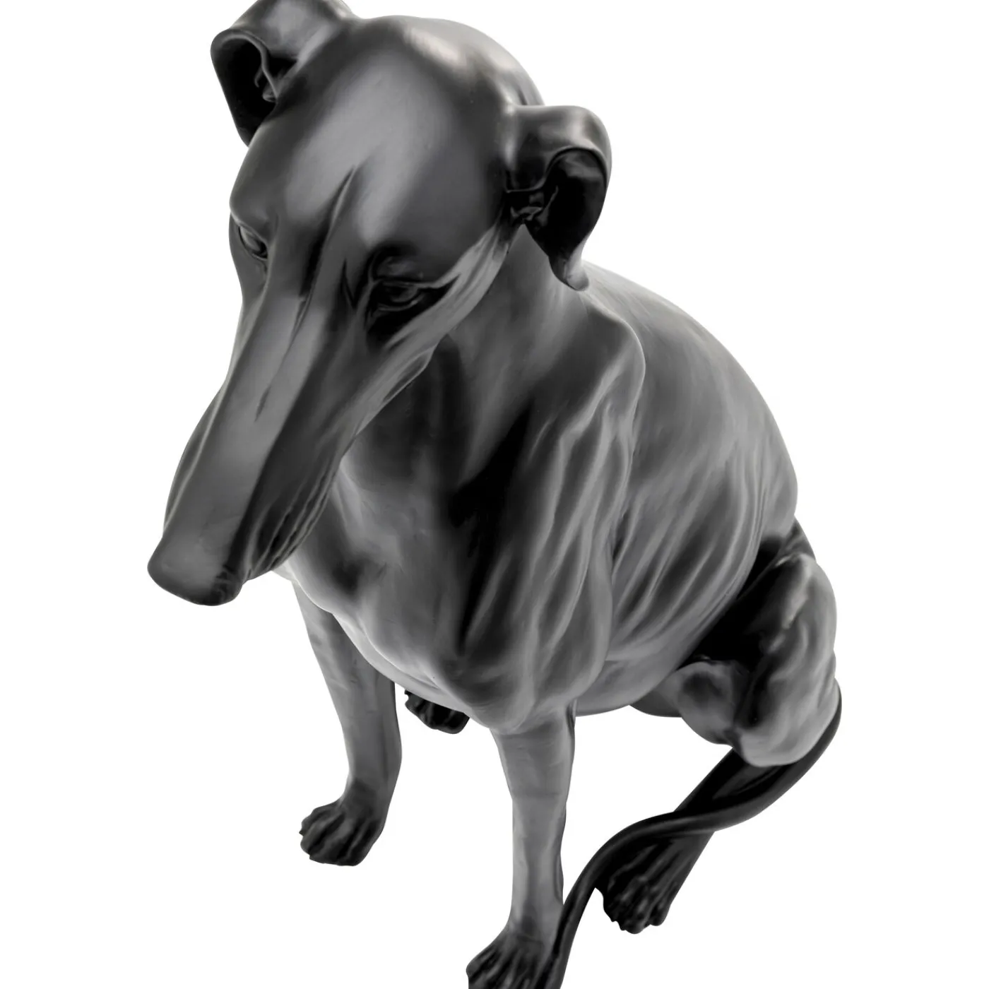 KARE Design Figurine Décorative Greyhound Bruno Noir Mat 80Cm