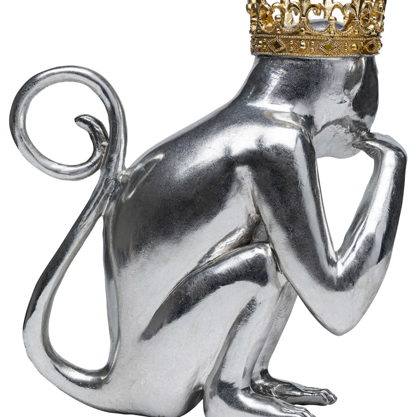 KARE Design Figurine Décorative King Lui Argente 35Cm