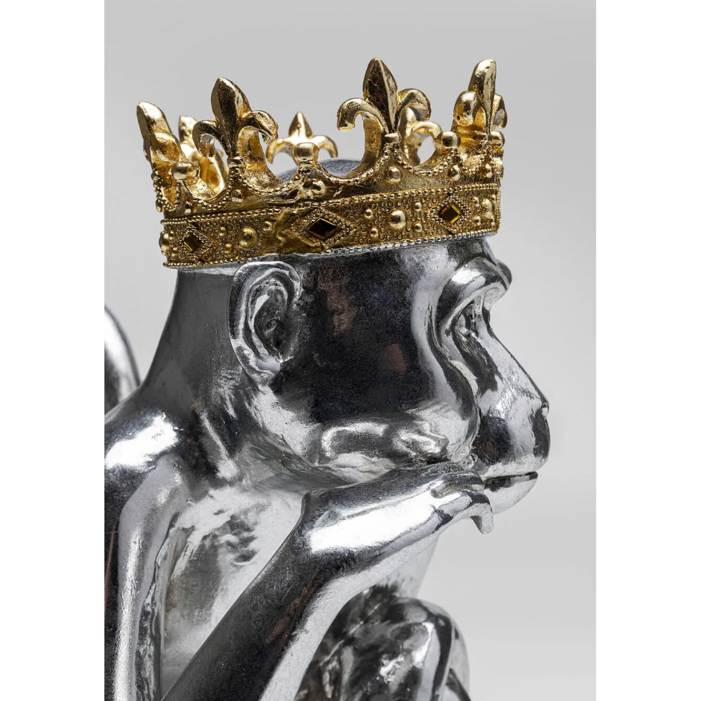 KARE Design Figurine Décorative King Lui Argente 35Cm